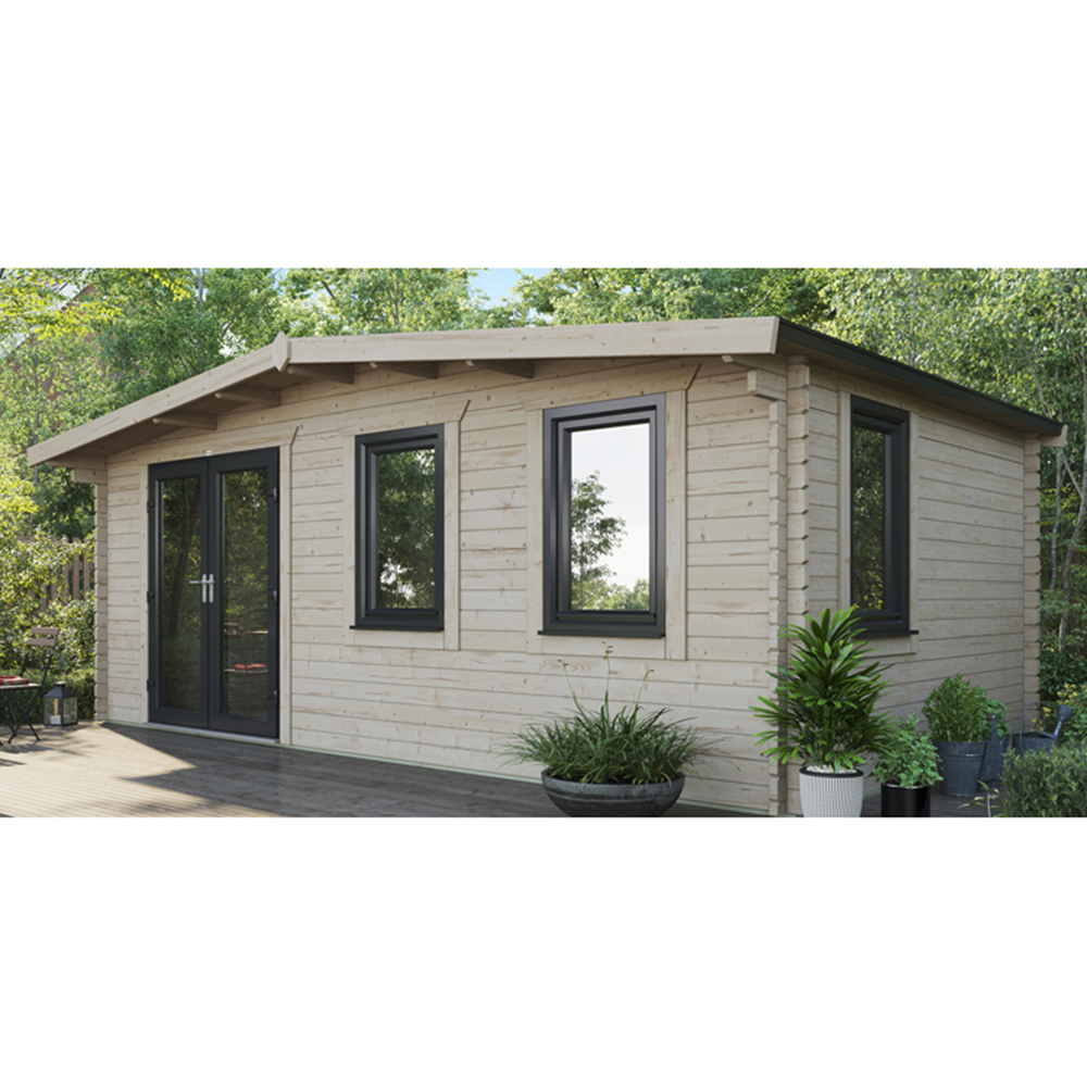 Power Sheds 12 x 20ft Left Double Door Chalet Log Cabin Image 9