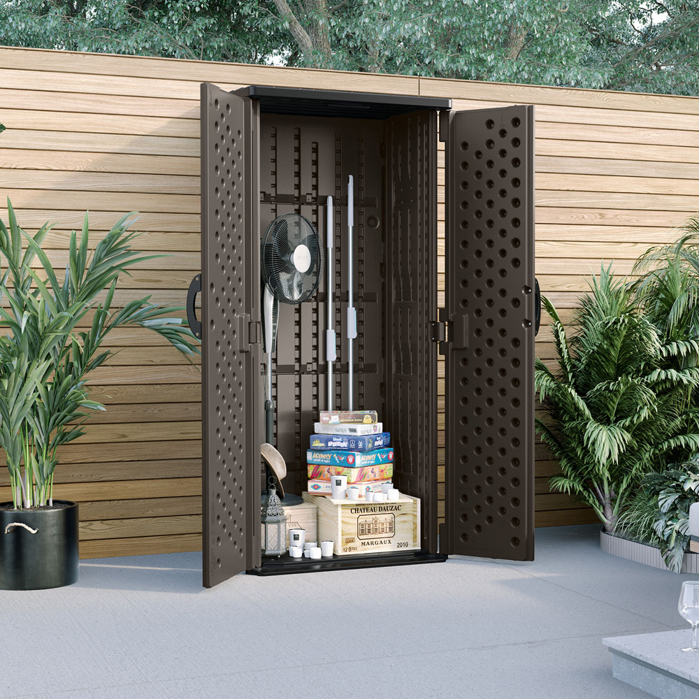 Suncast Mannington 5.7 x 2.2ft Stone Grey Storage Cabinet Image 5