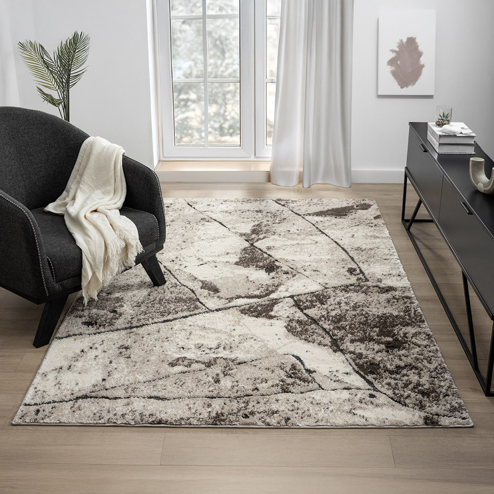 Desire Rugs Eleanor Mocha Slate Embossed Rug 80 x 150cm Image 5
