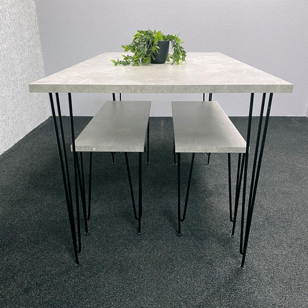 Kosy Koala 4 Seater Grey Dining Table Set with Benches Image 2