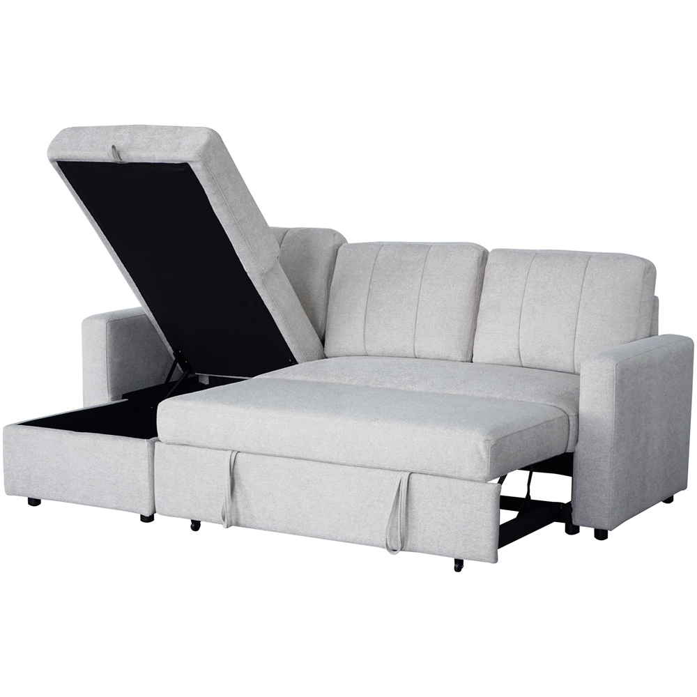 Aspire Nexis 3 Seater Grey Left Hand Chaise Corner Sofa Bed Image 6