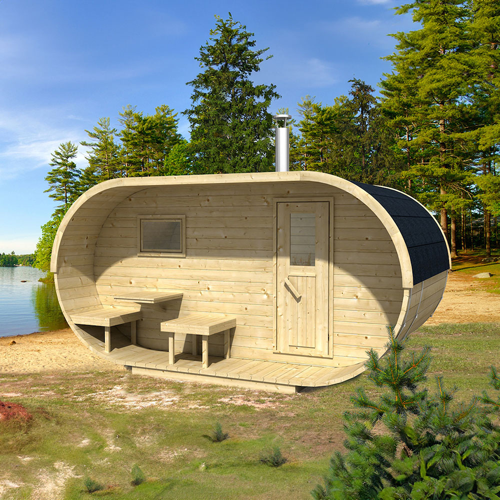 Stjarna Black Oval Outdoor Sauna 13.1 x 7.8ft Image 2