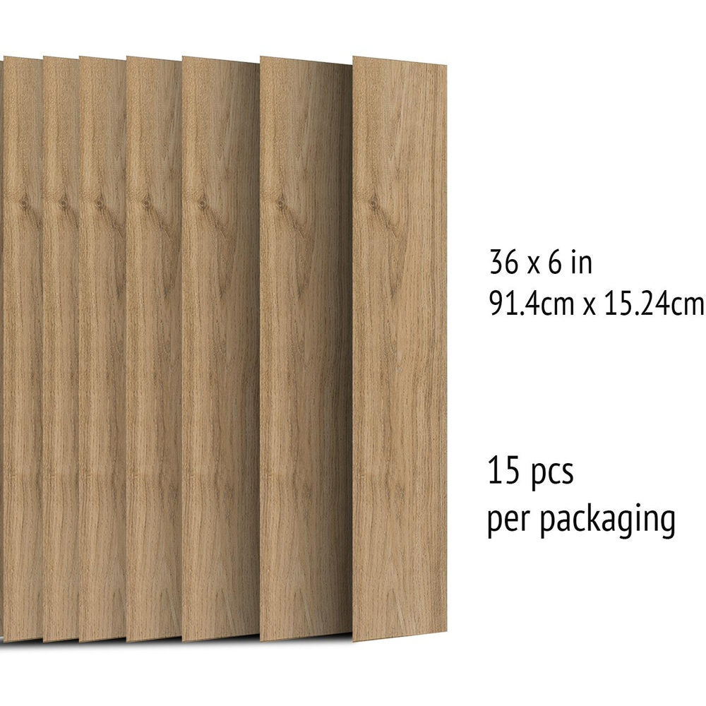 Walplus White Wash Barnwood Oak Wood-Effect Vinyl Flooring 91.44 x 15.24cm 15 Pack Image 6