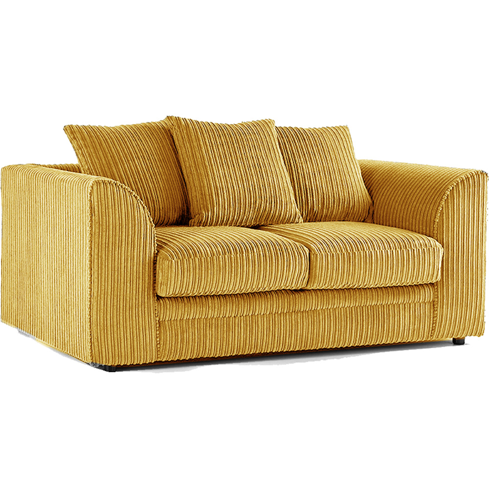Luxor 5 Seater Mustard Jumbo Cord Scatter Back Sofa Set Image 4
