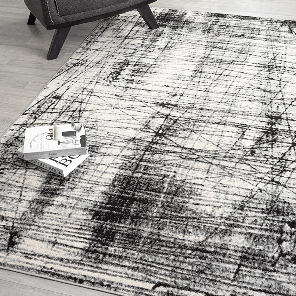 Desire Rugs Obsidian Grey Oblique Abstract Rug 200 x 290cm Image 3