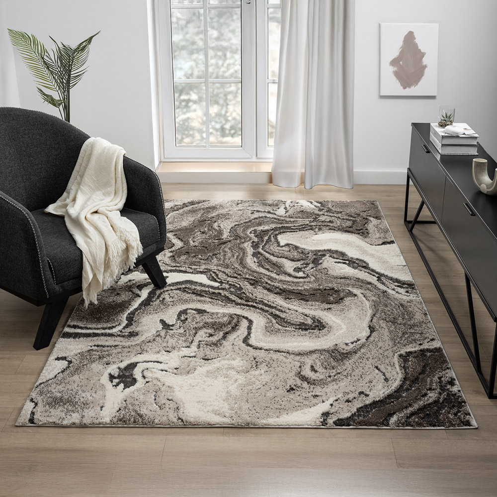 Desire Rugs Eleanor Mocha Marble Embossed Rug 80 x 150cm Image 5