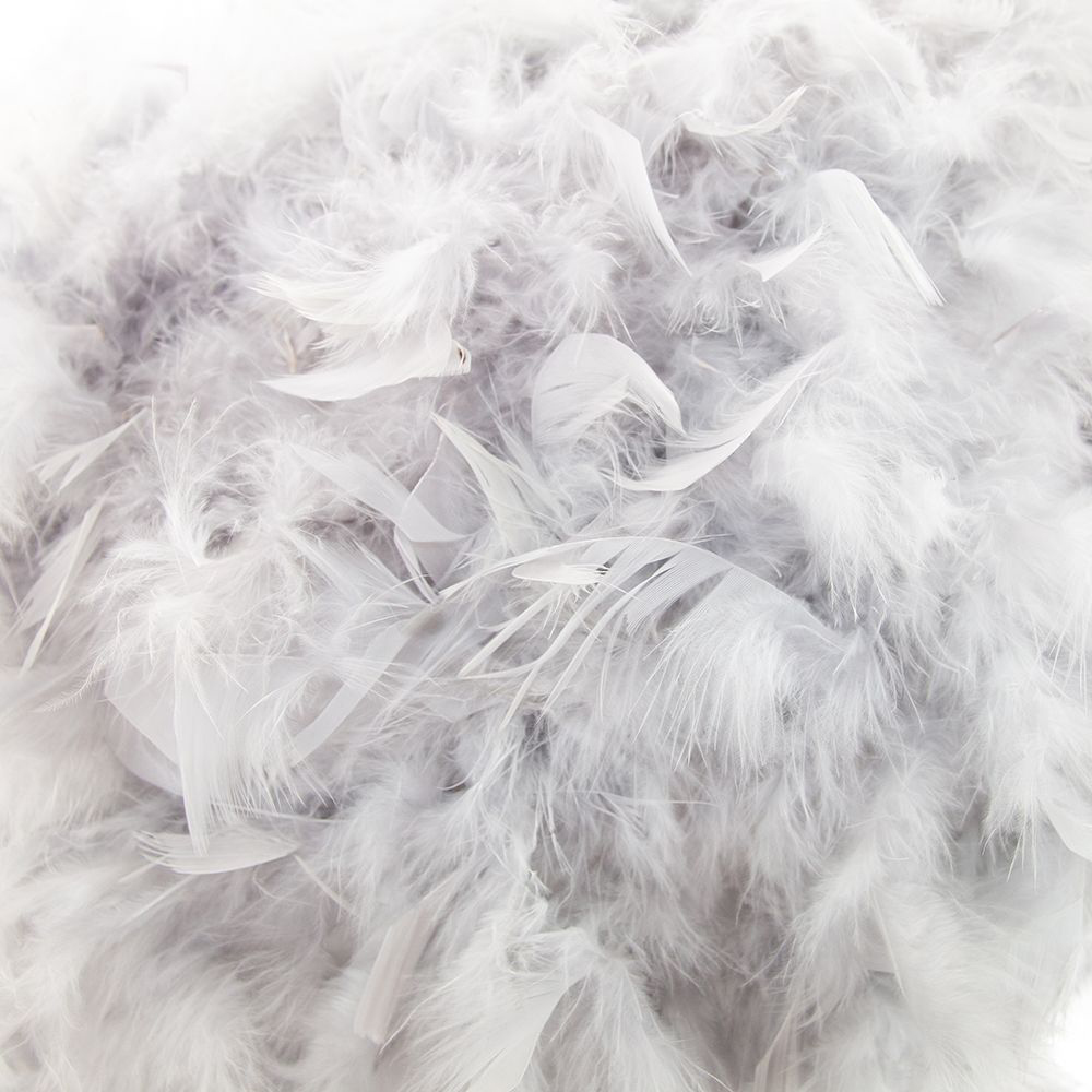 Happy Homewares Large Grey Real Feather Decorated Pendant Shade Image 3