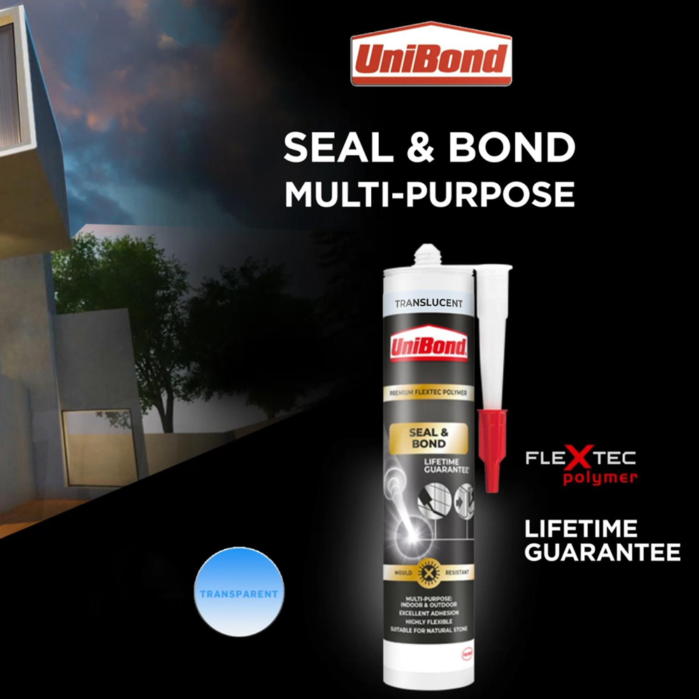 Unibond Translucent Seal and Bond Sealant Cartridge 291g 2 Pack Image 4