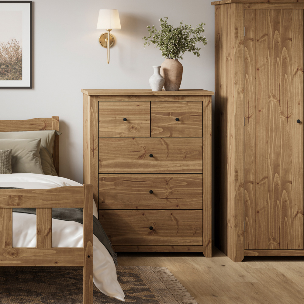 Havana 5 Drawer Pine Chest of Drawers Image 5