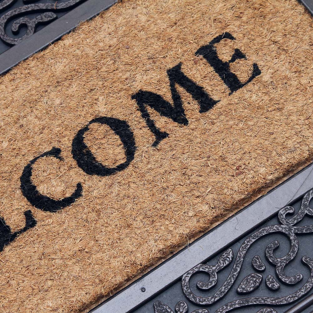Coco & Coir Red Rust Welcome Coir Door Mat 45 x 75cm Image 5