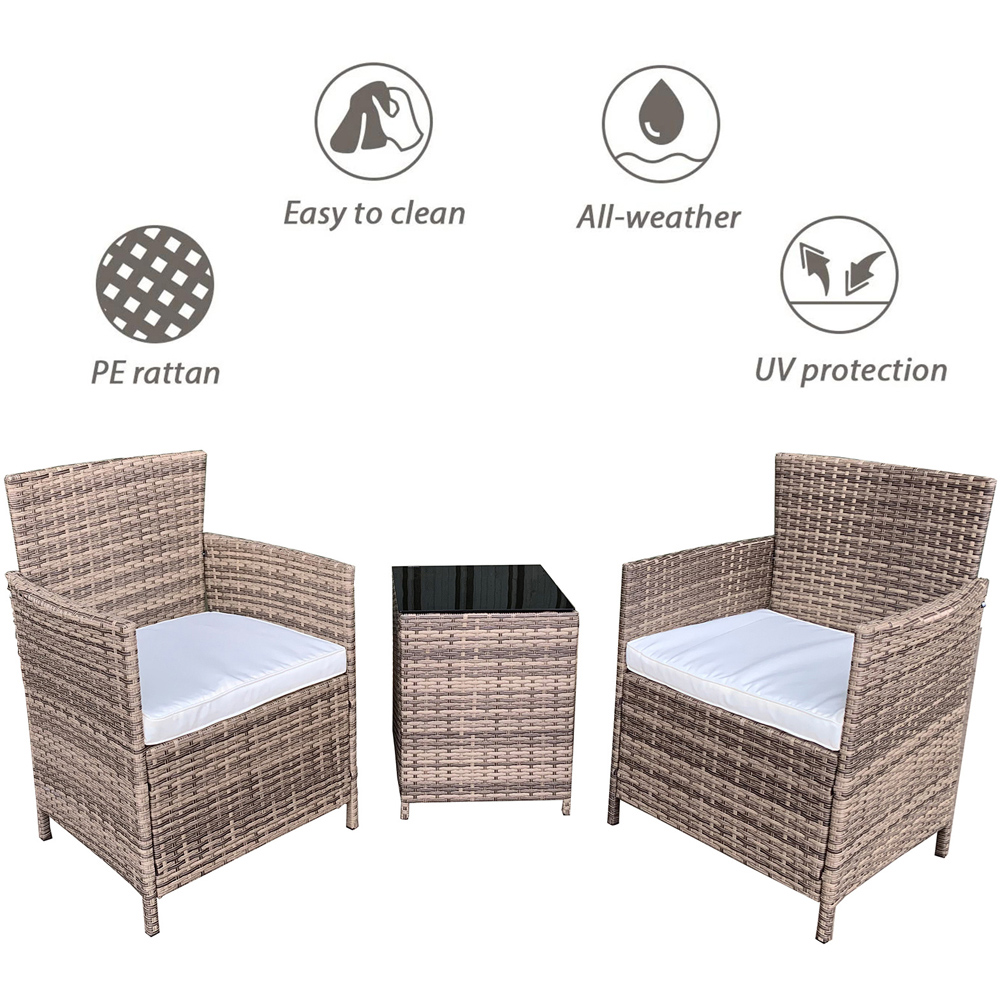 Furniture One 2 Seater Neutral Rattan Garden Lounge Set Image 6