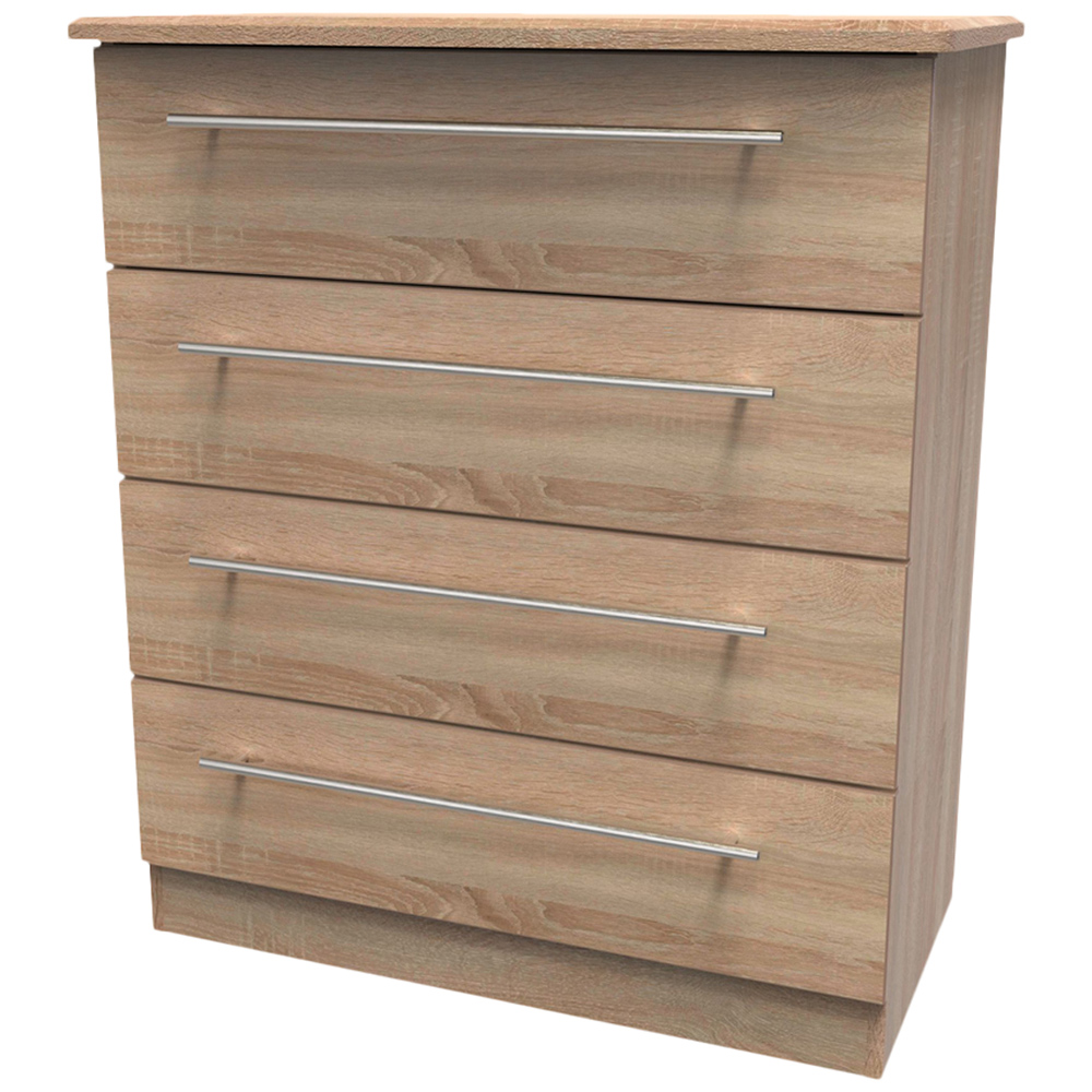 Crowndale Sherwood 4 Drawer Bardolino Oak Chest of Drawers Image 4