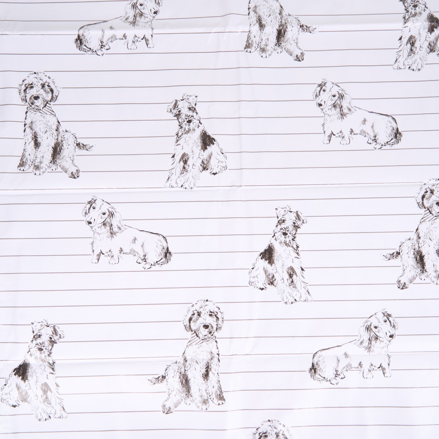 Waggy Tails Wipe Clean Tablecloth White and Black Image 4