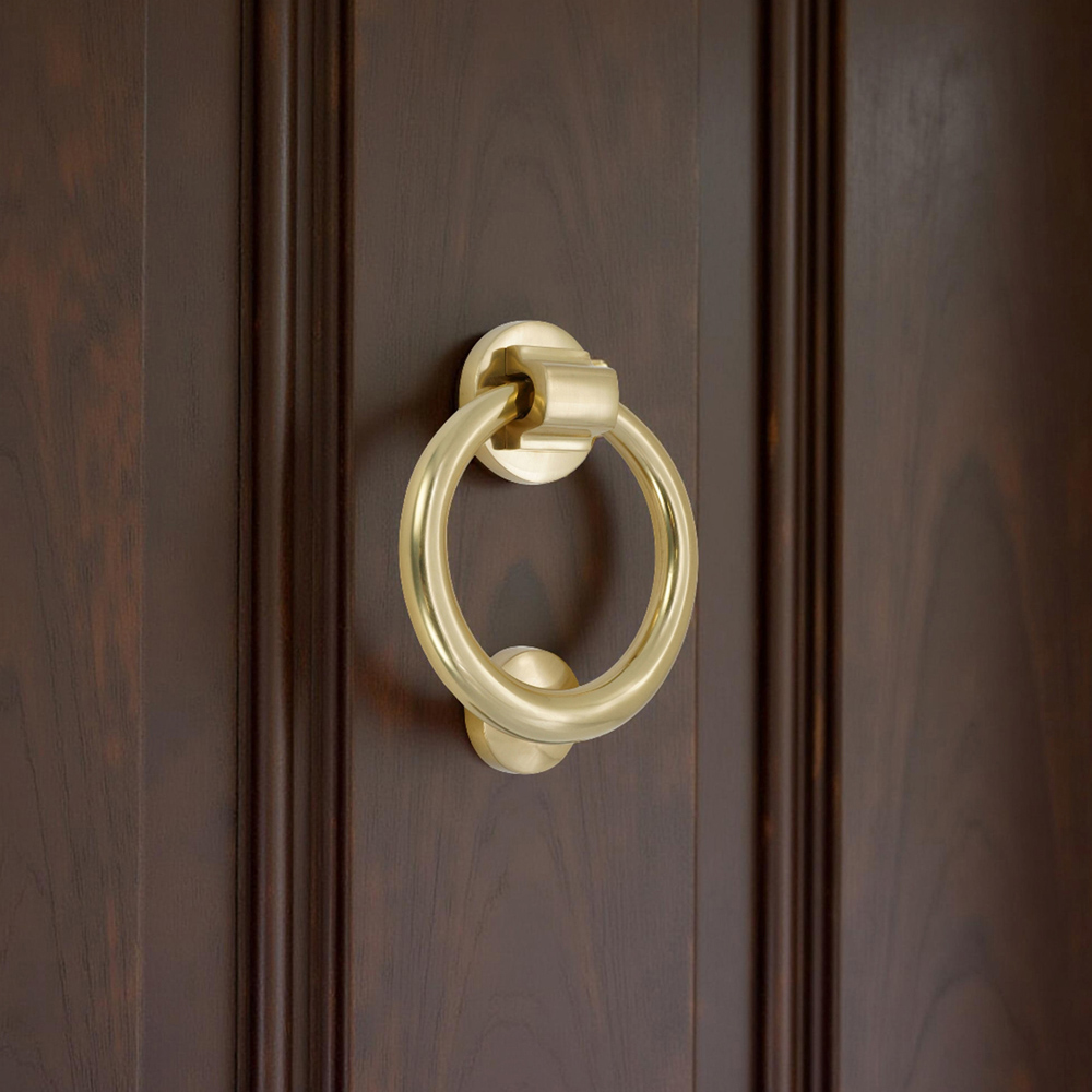Spira Brass Polished Brass Ring Door Knocker Image 2