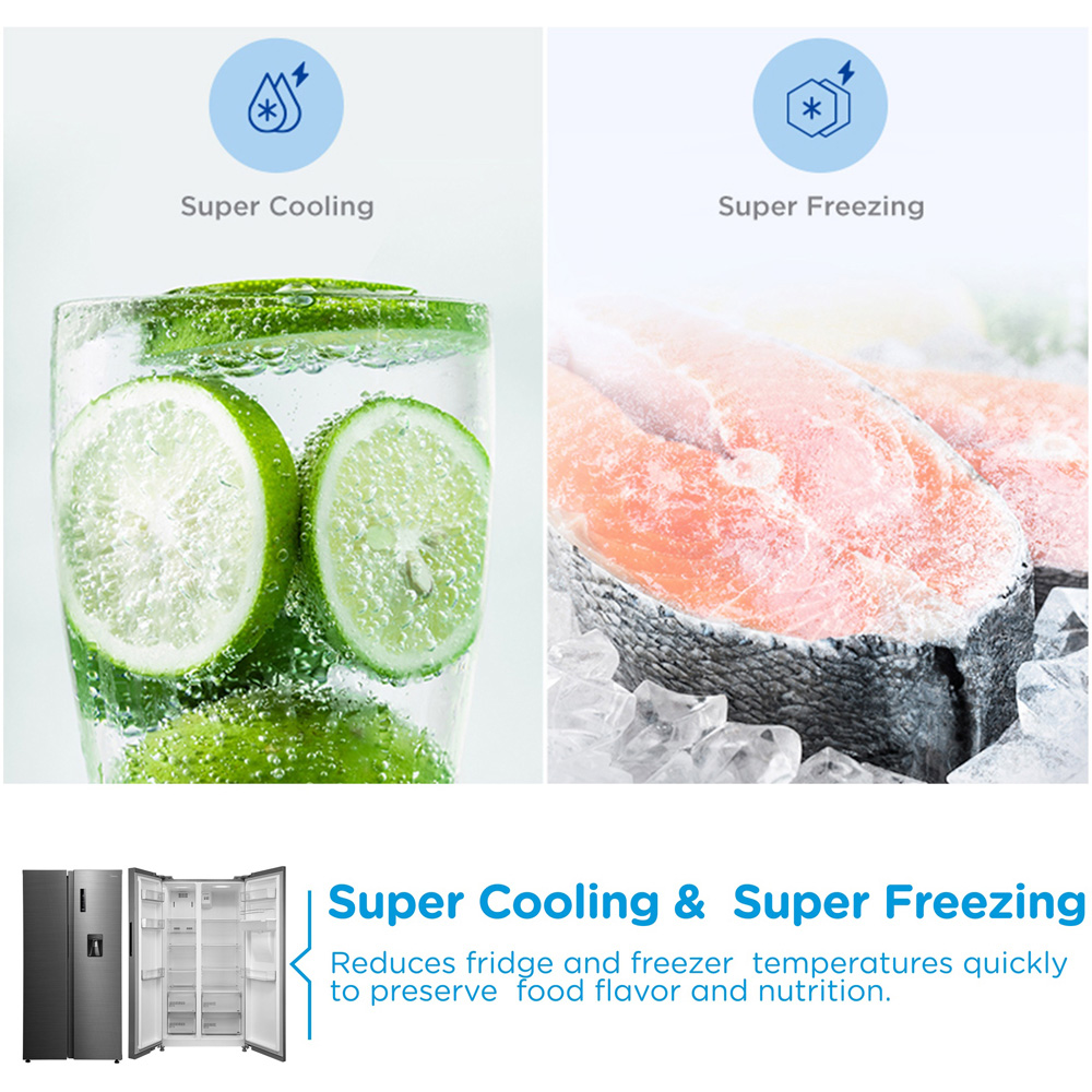 Midea MDRS710FGE46W Silver Total No Frost 548L Fridge Freezer with Non-Plumbed Water Dispenser Image 7