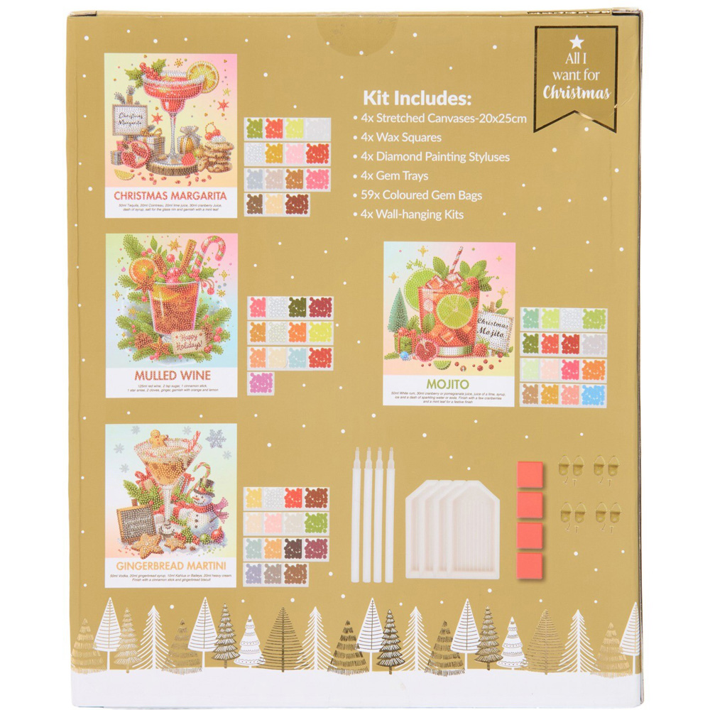 Christmas Cocktail Crystal Canvas Kit Image 3