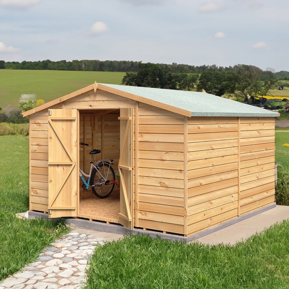 Shire 10 x 10ft Double Door Overlap Apex Wooden Shed Image 5