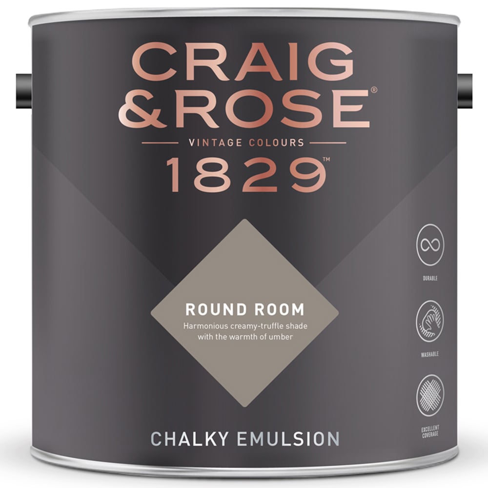 Craig & Rose Walls and Ceilings Round Room Chalky Emulsion Paint 5L Image 2
