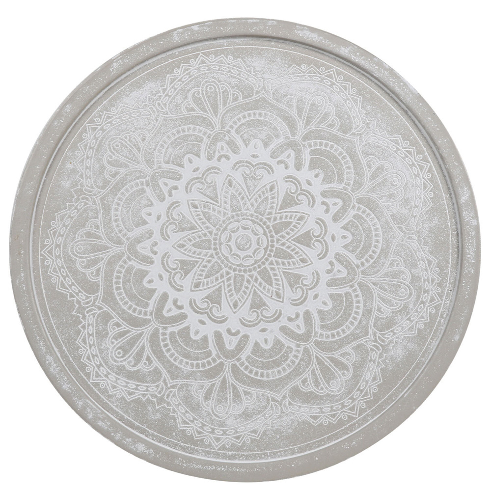 Grey and Natural Flat Top Side Table Image 4