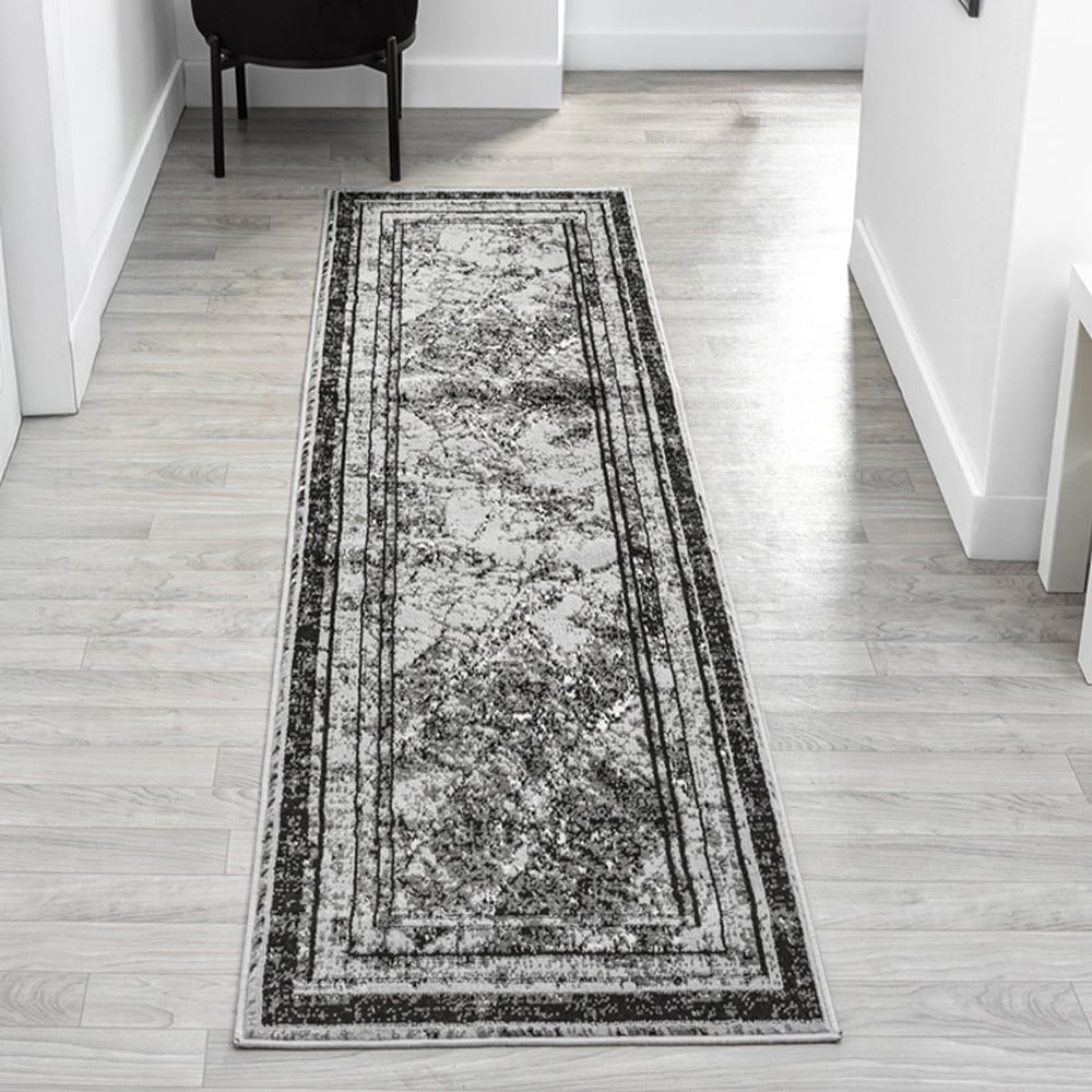 Desire Rugs Obsidian Grey Abstract Frame Rug 120 x 170cm Image 6