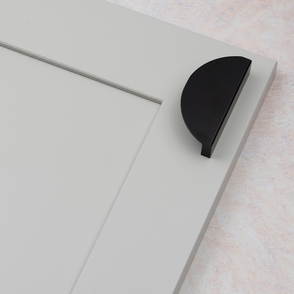 Handle & Home Matt Black Half Moon Handle 64mm Image 2