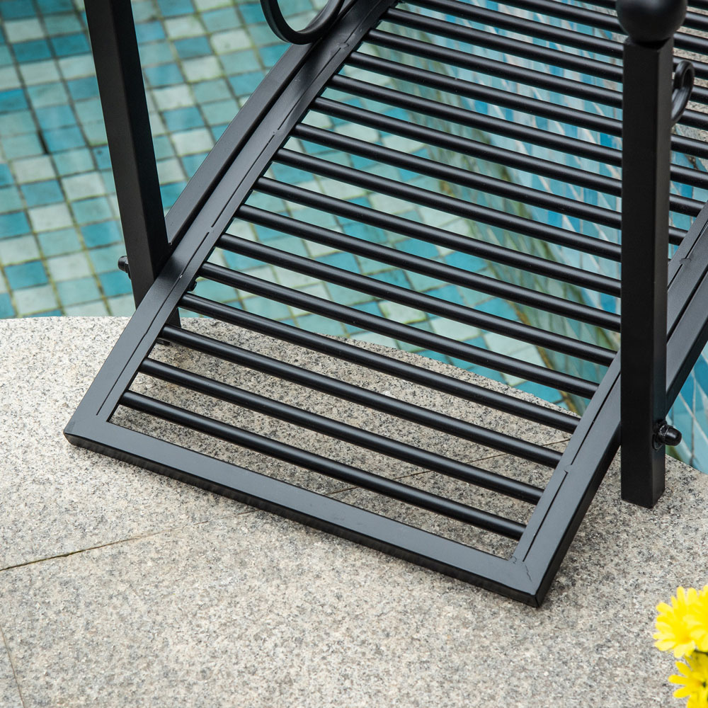 Outsunny Black Metal Traditional Arc Garden Bridge 3.3ft Image 4