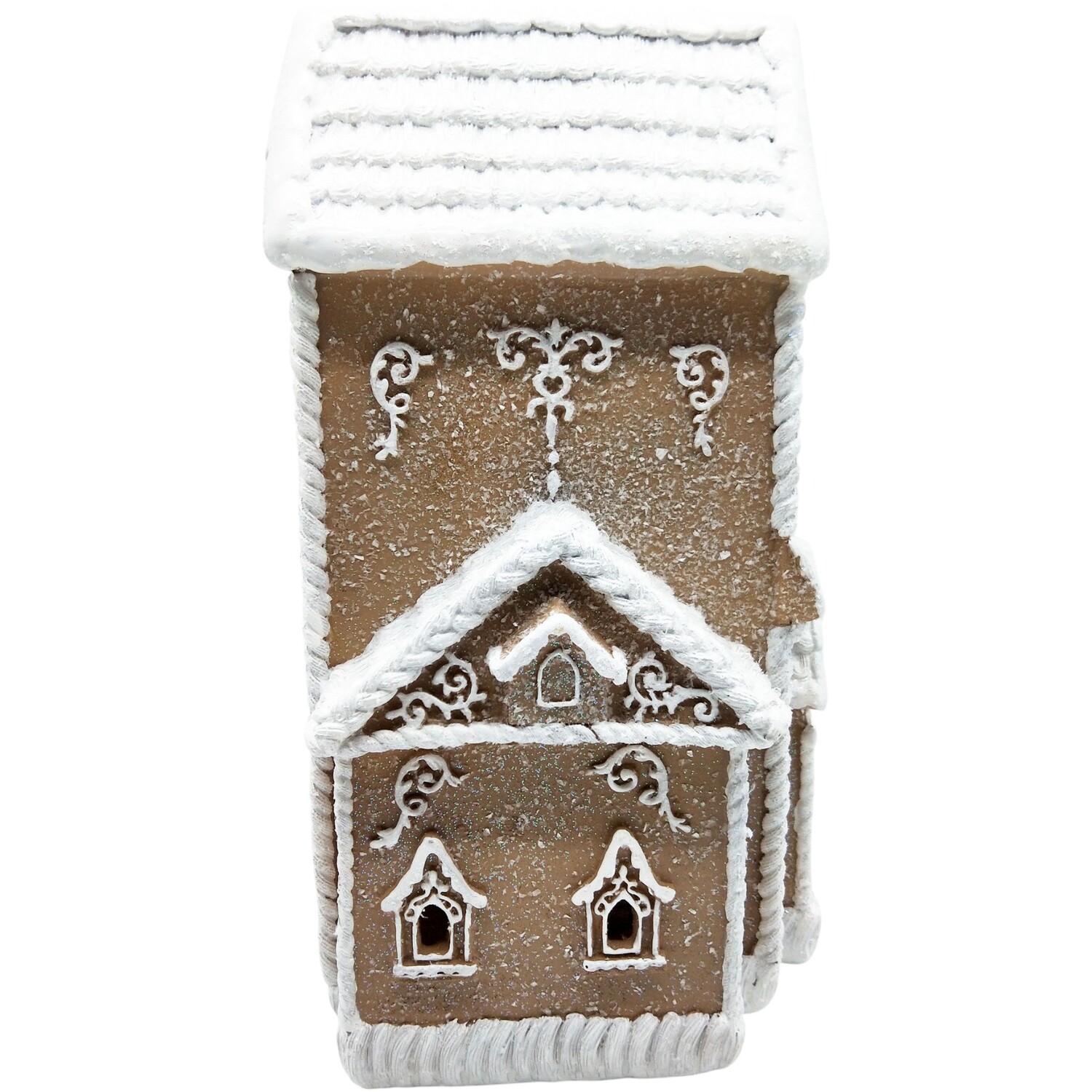 Gingerbread LED House DecorationBrown and White Image 12