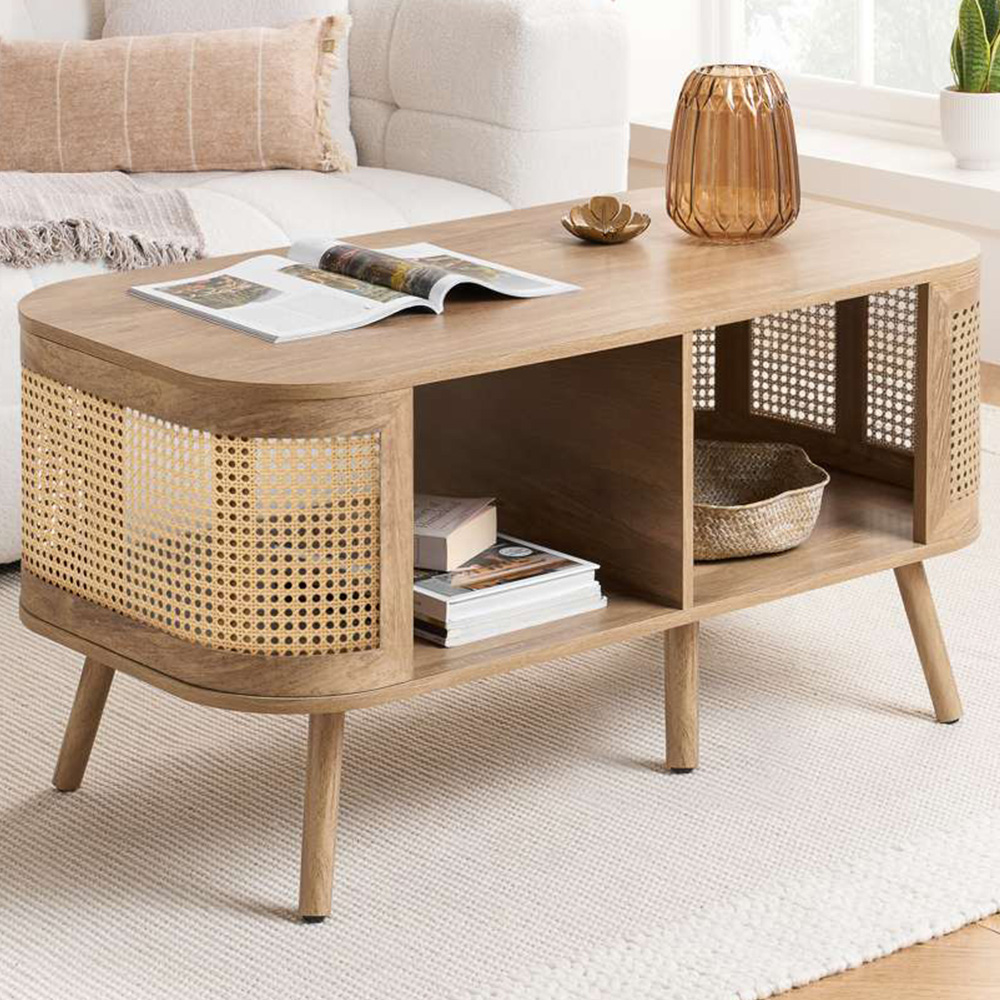 Birlea Noah 2 Shelf Rattan Effect Coffee Table Image 1