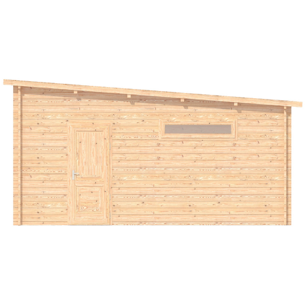 Shire Garage 22 x 18ft 2 Double Door Pent Log Cabin Image 4