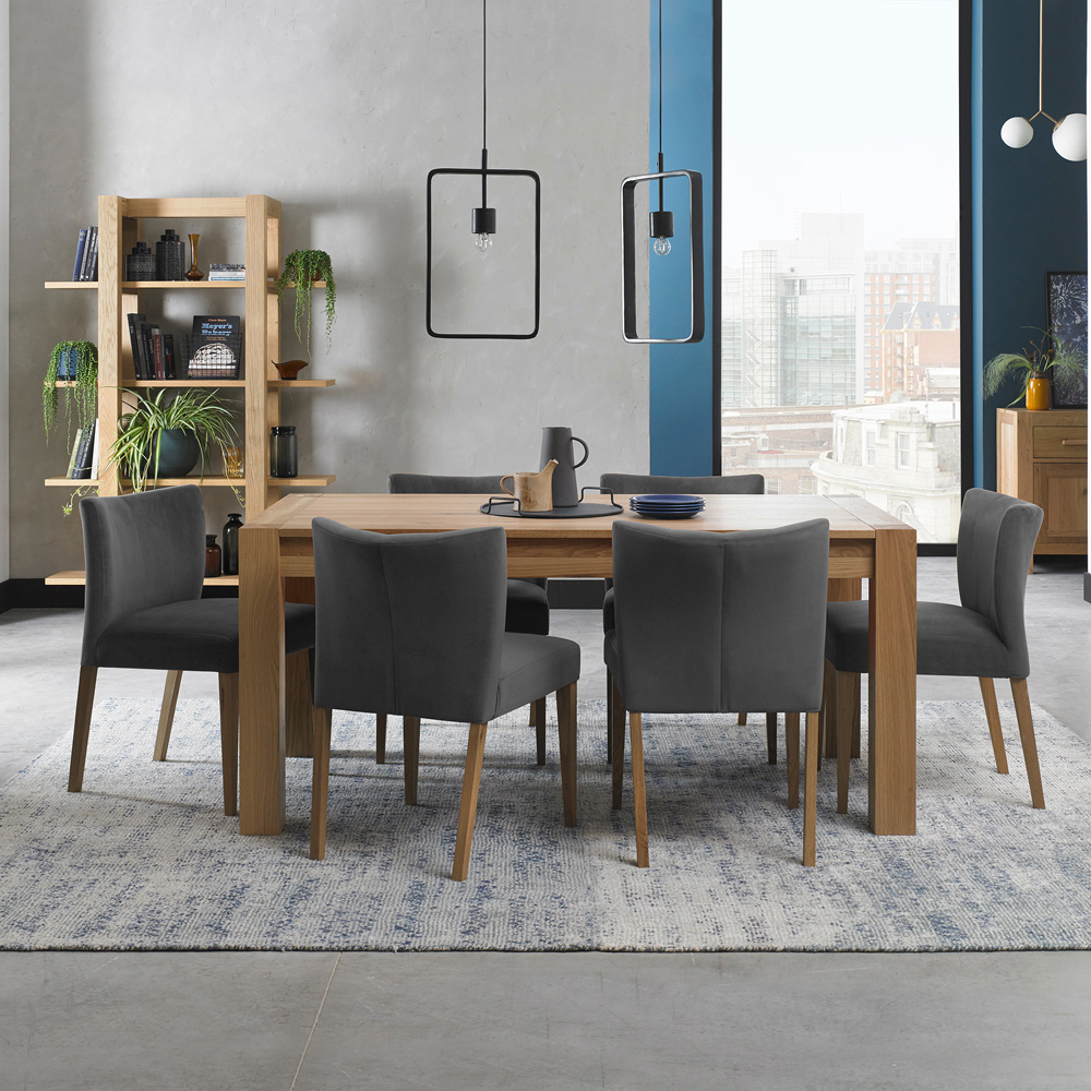 Bentley Designs Turin 6 Seater Light Oak Medium End Extending Table Image 6
