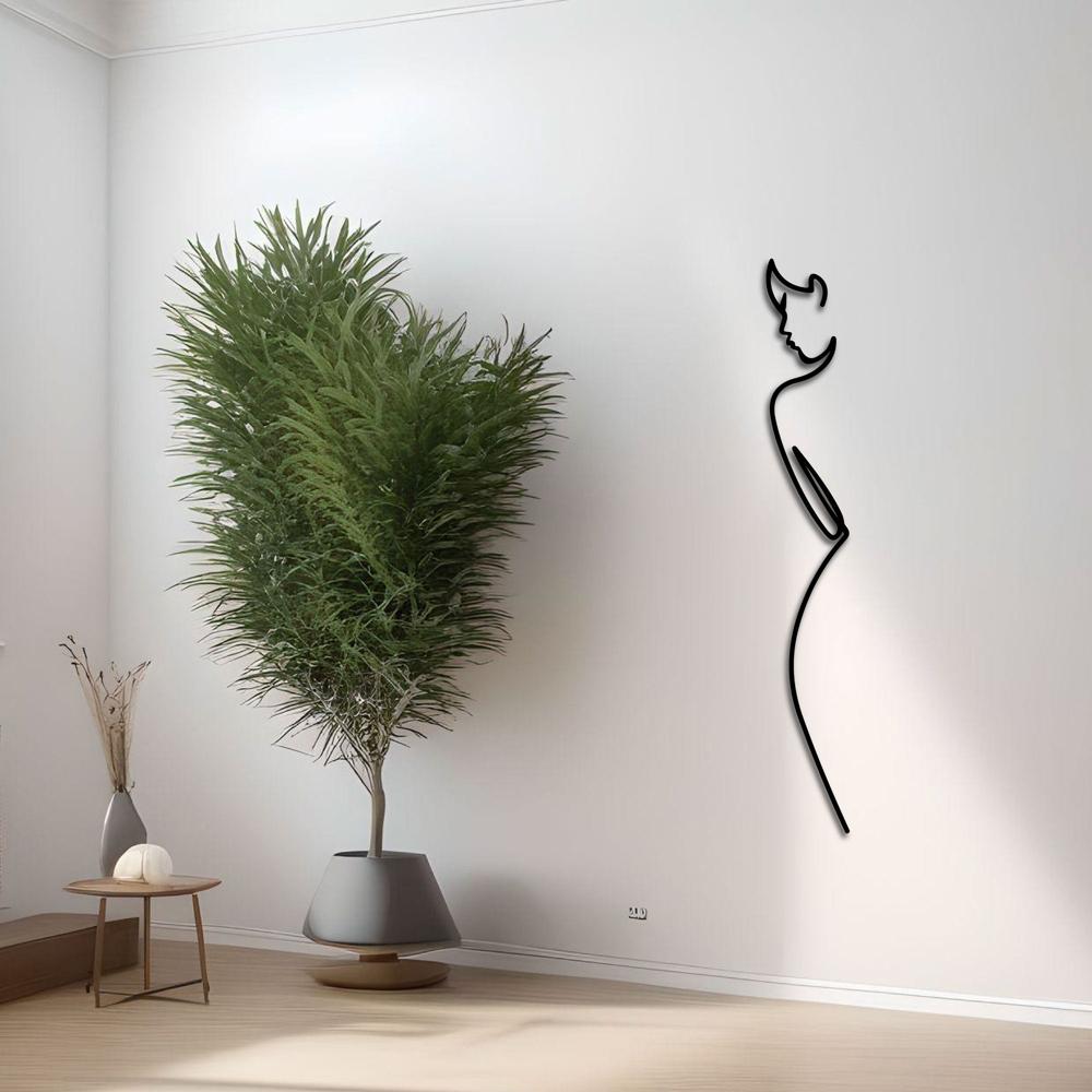 Decortie Abstract Female Form Minimalist Metal Line Art Wall Decor Image 3
