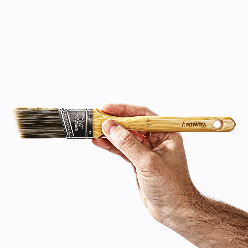 Hemway Tools Premium Cutting-In Angle Sash Bamboo Paint Brush 1.5 inch Image 3
