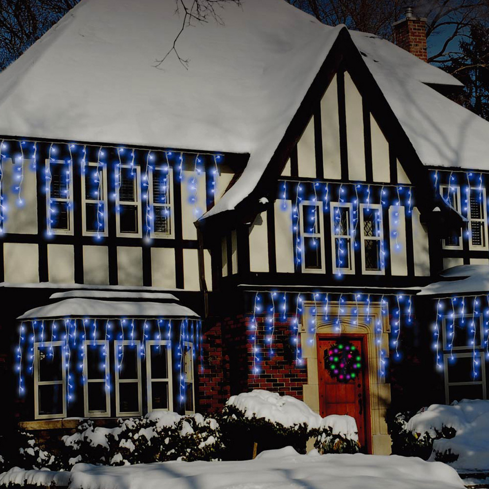The Christmas Workshop 240 LED Blue and White Icicle String Light Image 6