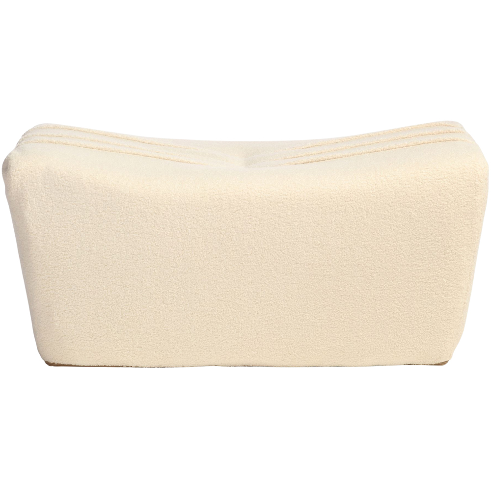 Desser Furniture Vanilla Boucle Fabric Cosy Pouffe Footstool Image 3