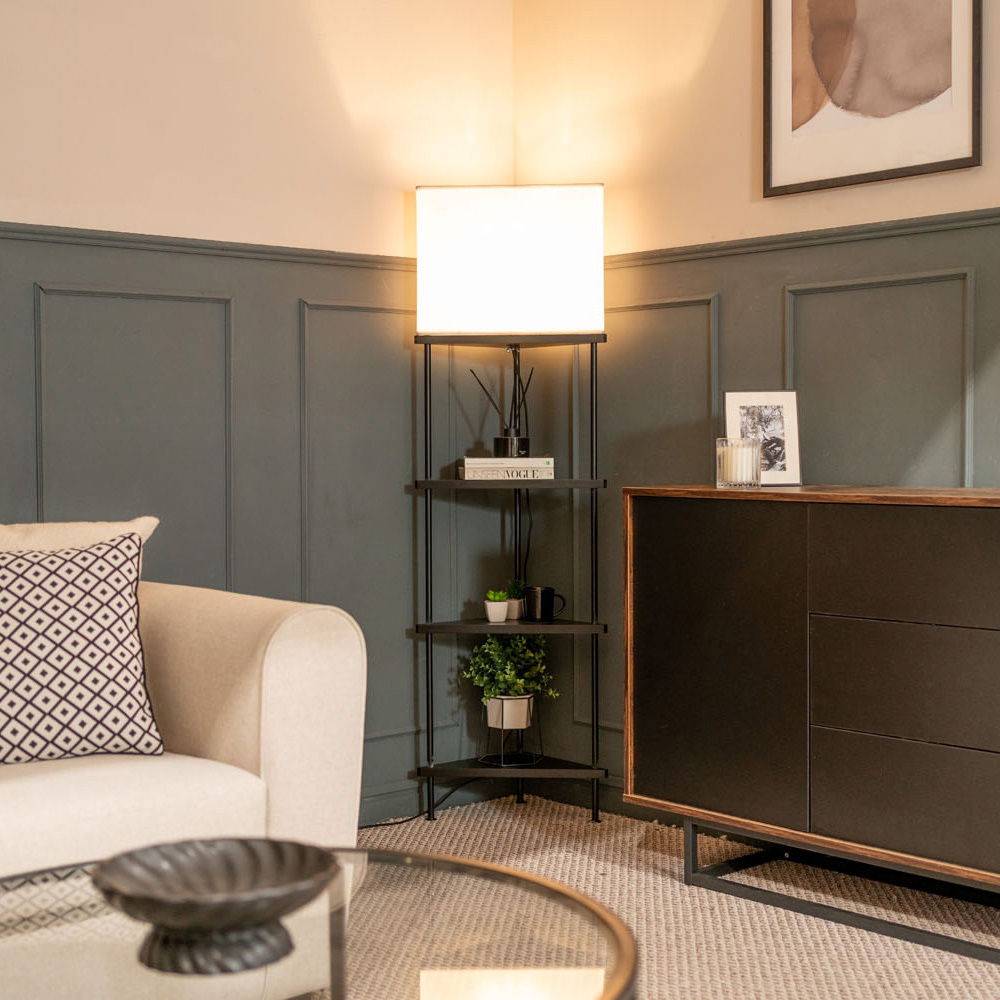 ValueLights Tasca 3 Tier Black Floor Lamp Image 2