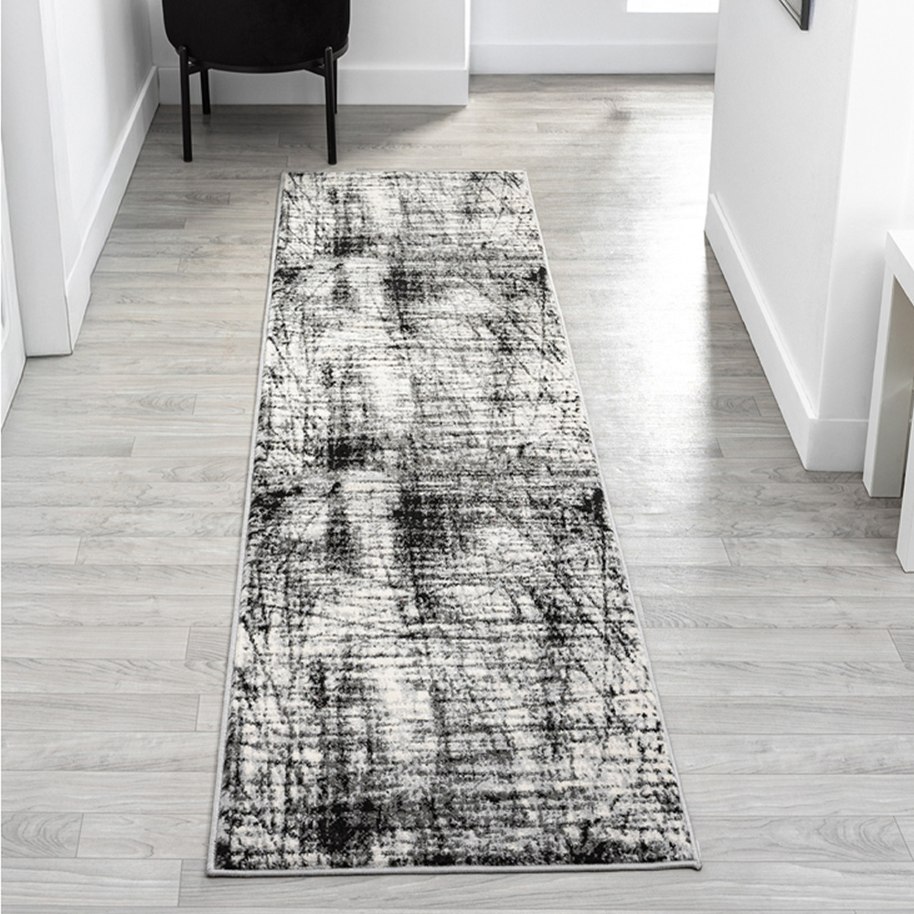 Desire Rugs Obsidian Grey Oblique Abstract Rug 60 x 220cm Image 2