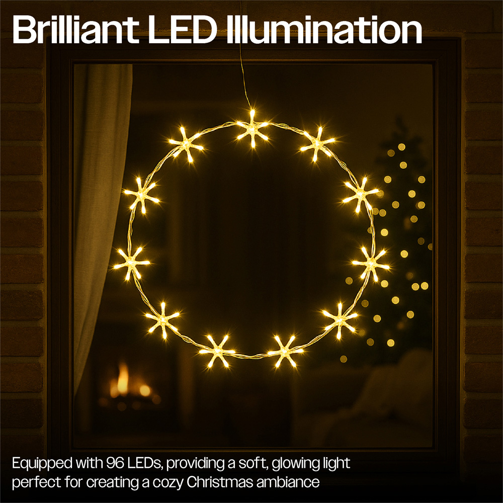 Xmas Haus 96 Warm White LED Metal Ring Light 55cm Image 3