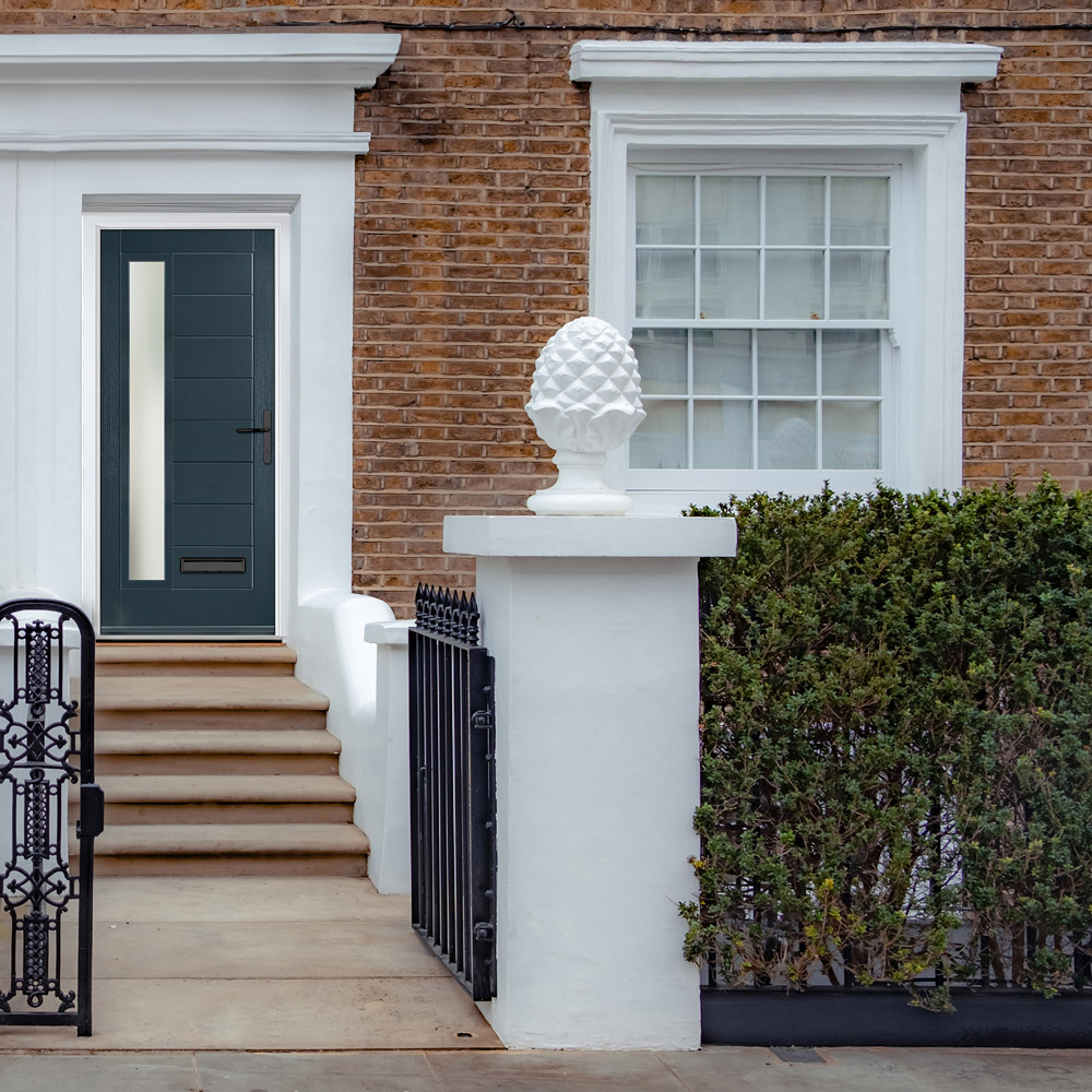 Crystal-Direct Monza Anthracite Grey GRP Clear Glass Left Hand Open Front Door 890 x 2090mm Image 2