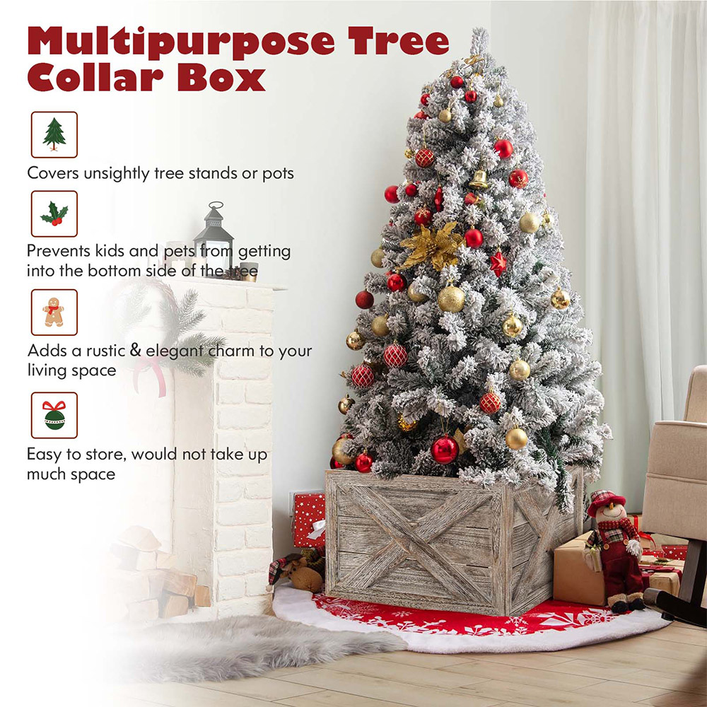 Costway Grey Christmas Tree Box Stand Small Image 5
