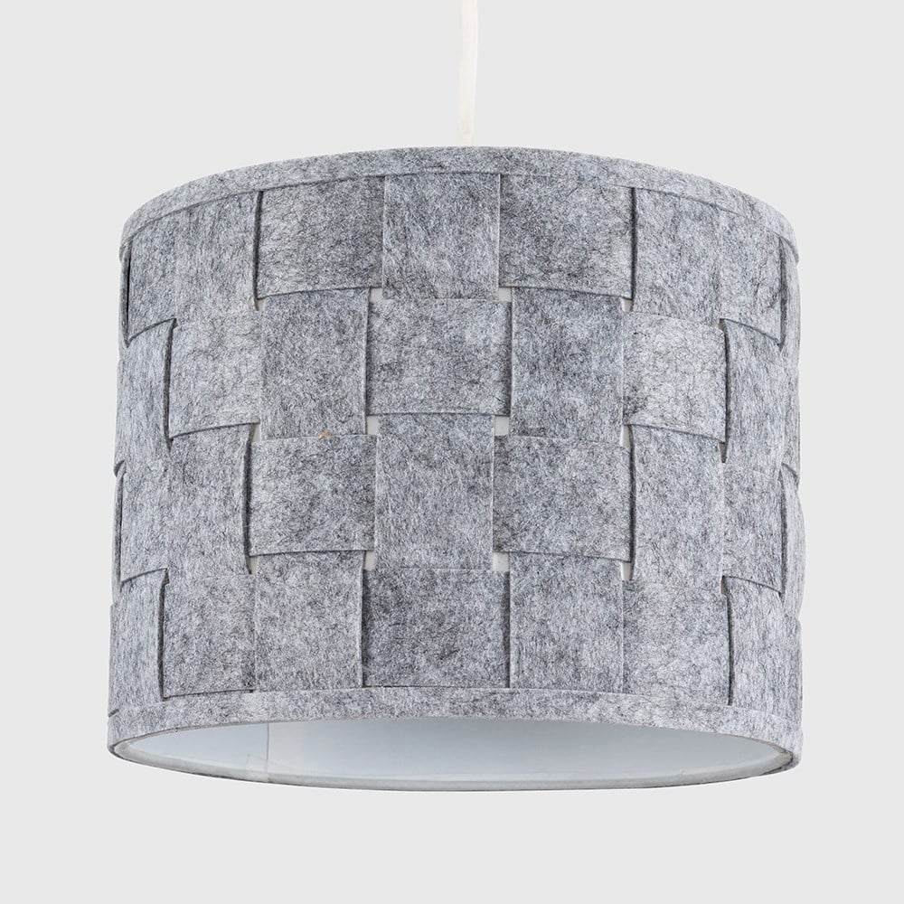 ValueLights Monza Small Grey Felt Weave Lamp Shade Image 2
