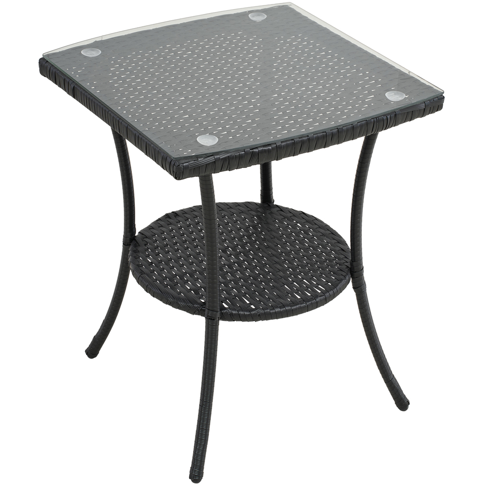Living and Home 2 Seater PE Rattan Black Garden Bistro Set Image 4