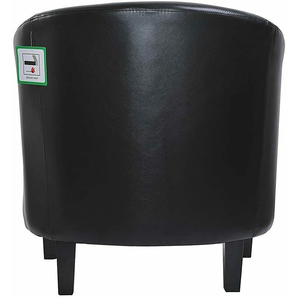 wilko Black Faux Leather Tub Arm Chair Image 5