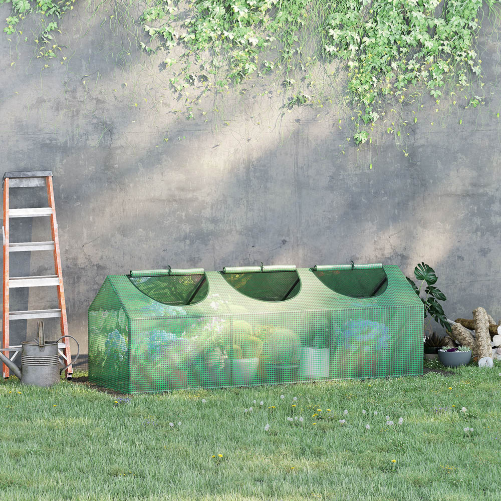 Outsunny 2 x 6.2ft Green PE Plastic Mini Greenhouse Image 2