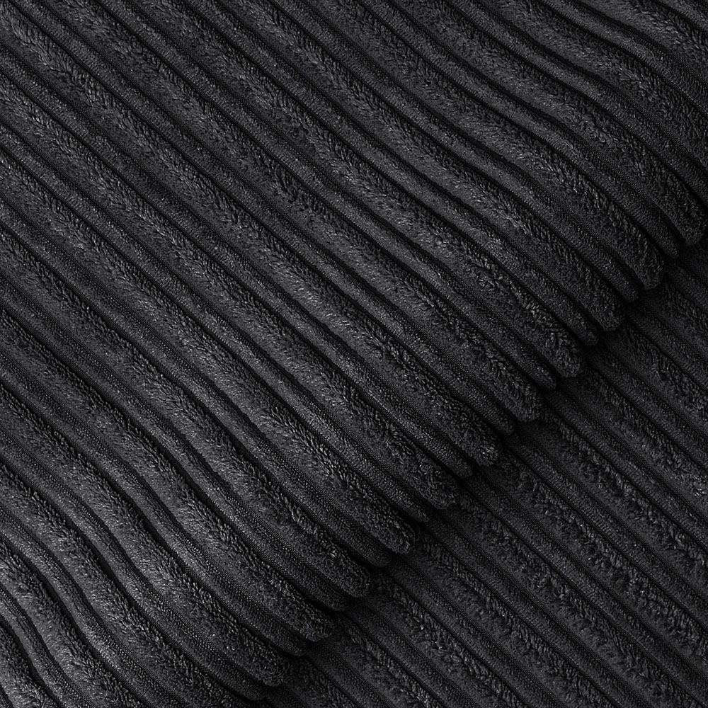 Portland Luxor 4 Seater Black Jumbo Cord Left Hand L Shape Corner Sofa Image 5