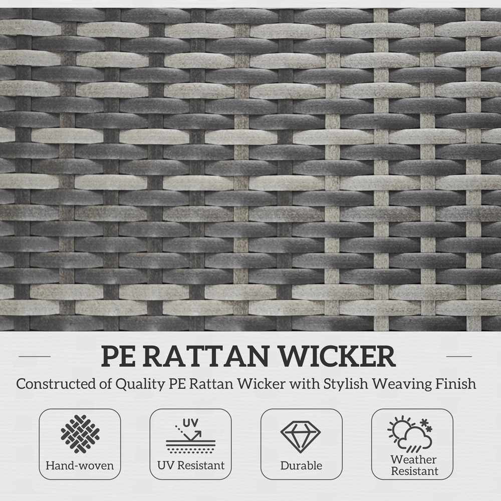 Outsunny Mixed Grey Folding Rattan Sun Lounger with Detachable Pillow Image 8