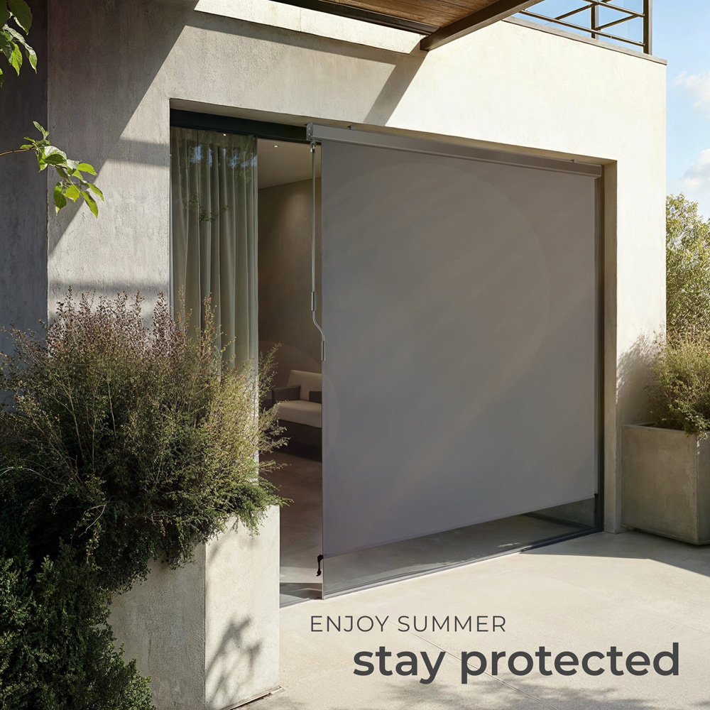 tectake Eloise Black Vertical Awning with 2 Wall Brackets 1.6 x 2.5m Image 7