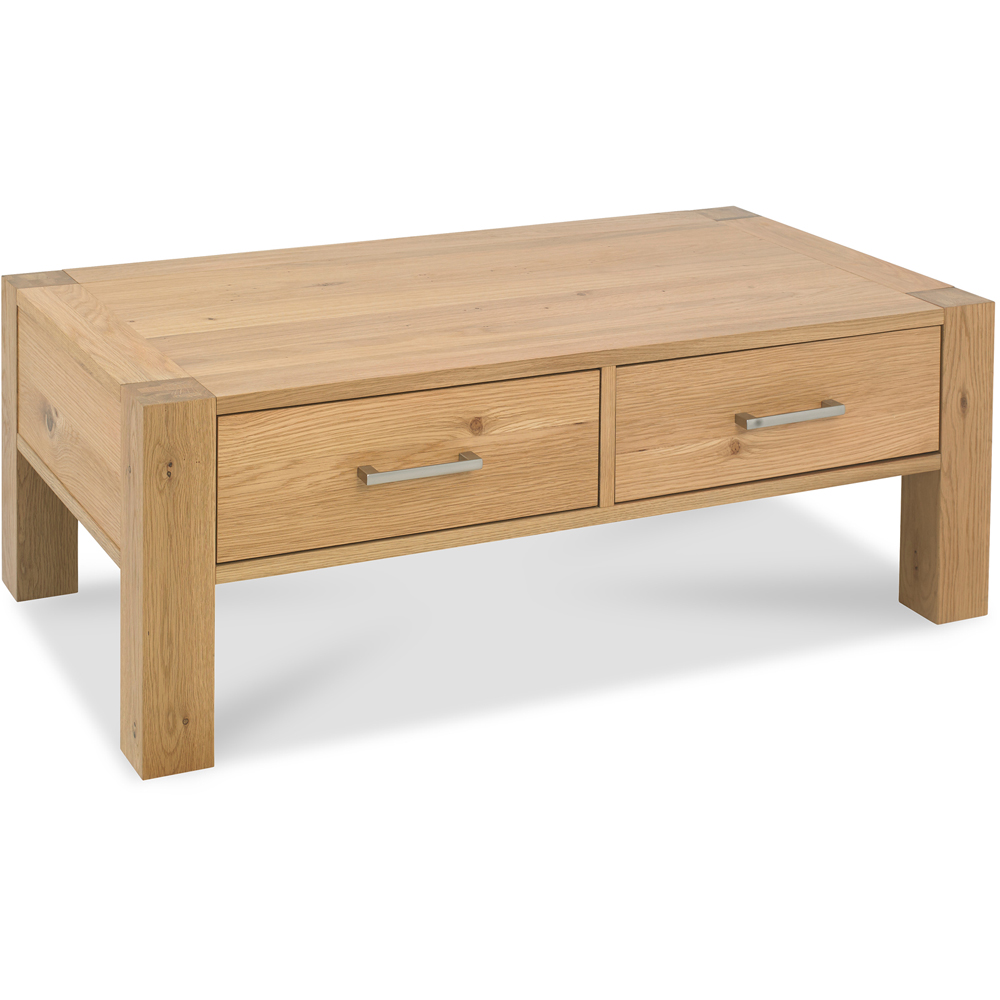 Bentley Designs Turin 2 Drawer Light Oak Coffee Table Image 2
