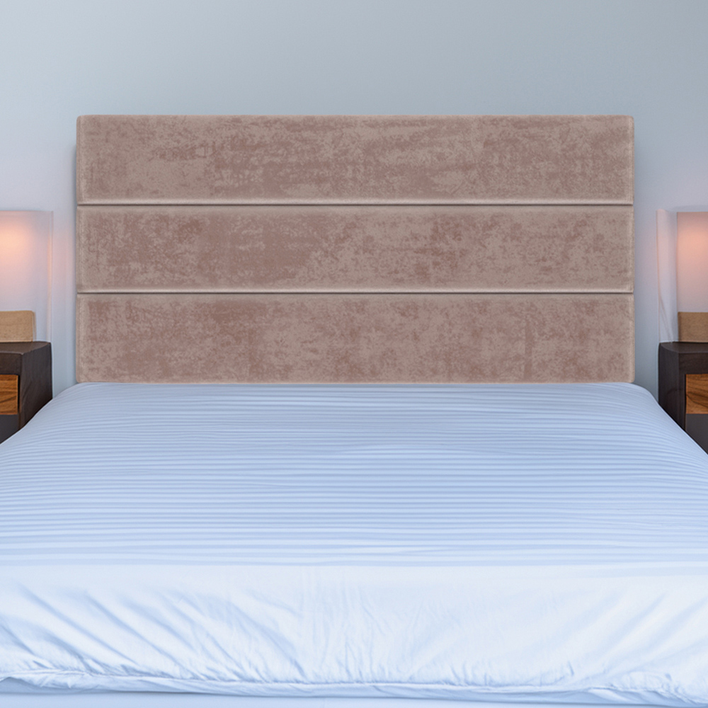 Bedmaster King Size Mink Naples Velvet Milan Lined Headboard Image 1