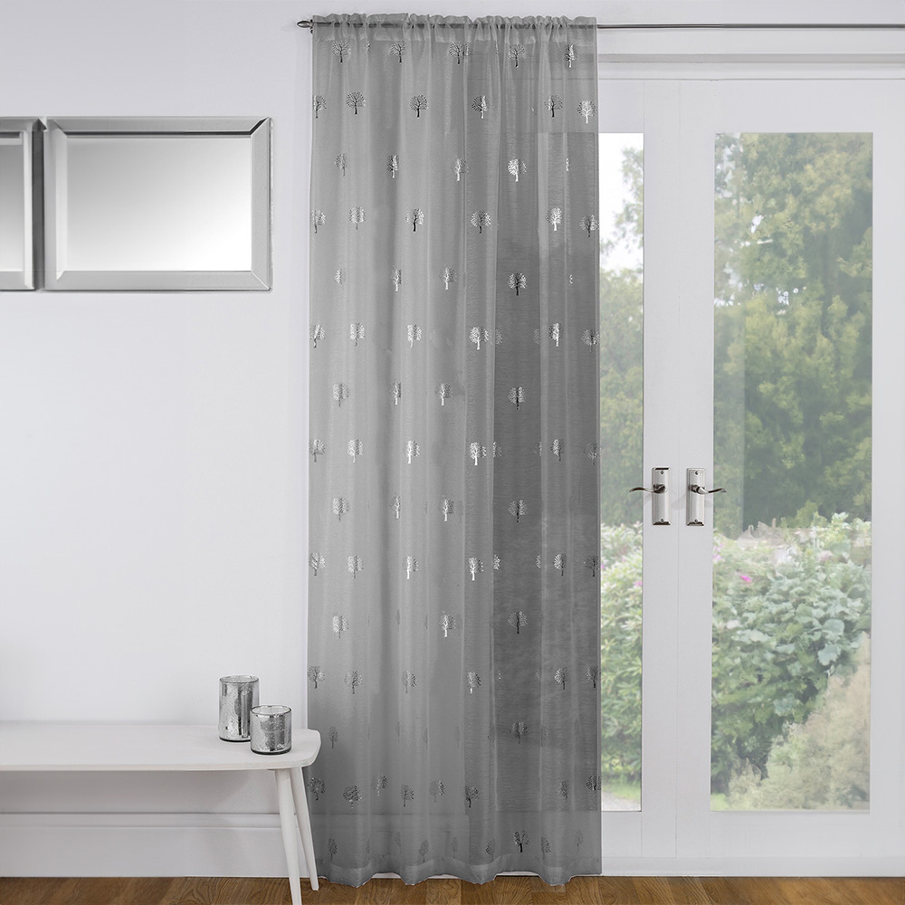 Silver Birch Panel Voile Curtain 229 x 140cm Image 1