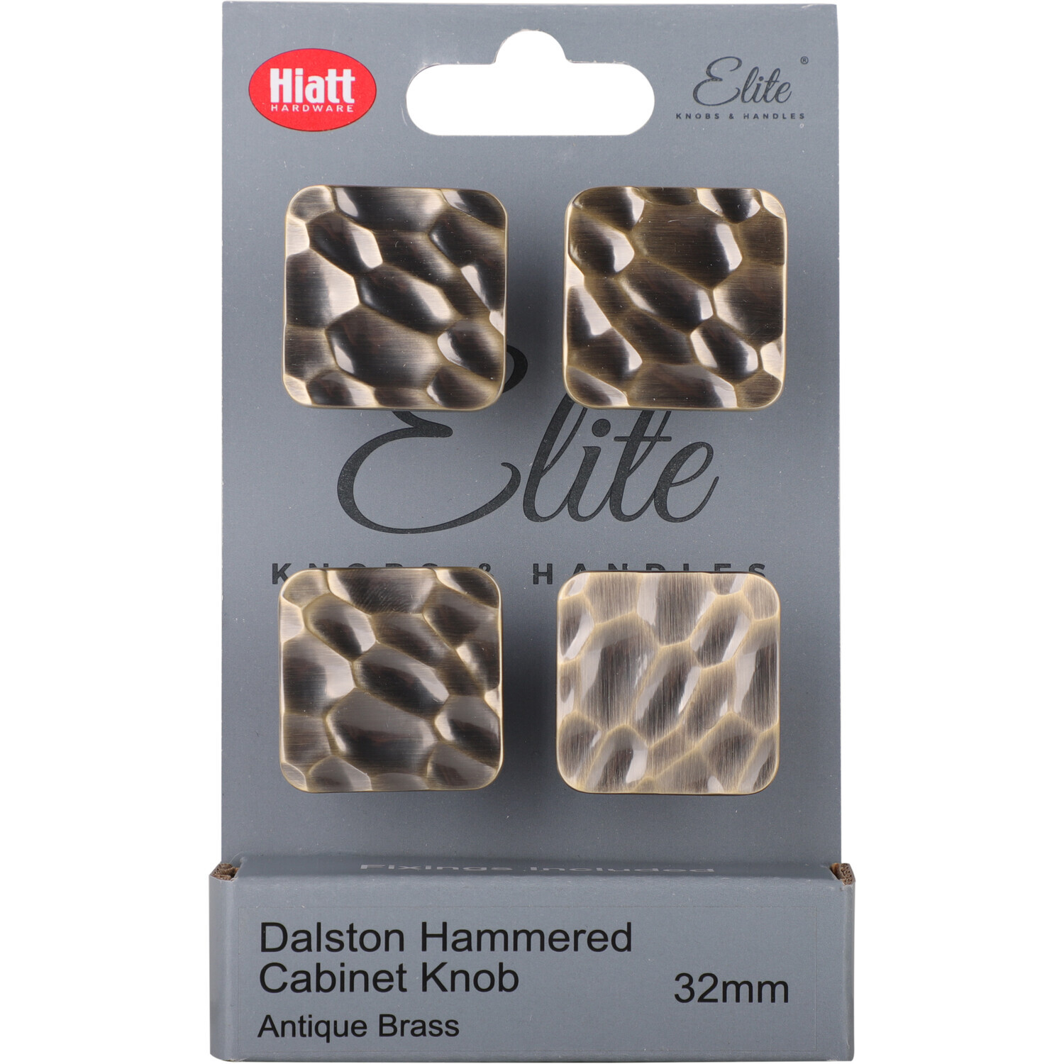 Pack of 4 Dalston Hammered Cabinet Knobs Antique Brass Image 4